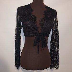 NWT Lace tie front Top